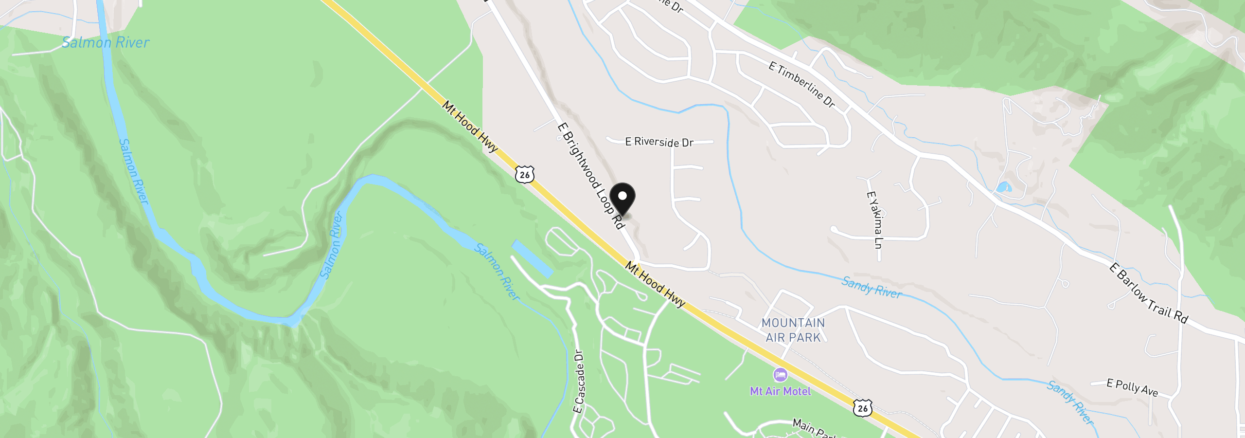 Map showing the location of 64701 E Brightwood Loop Rd, Brightwood, OR 97011
