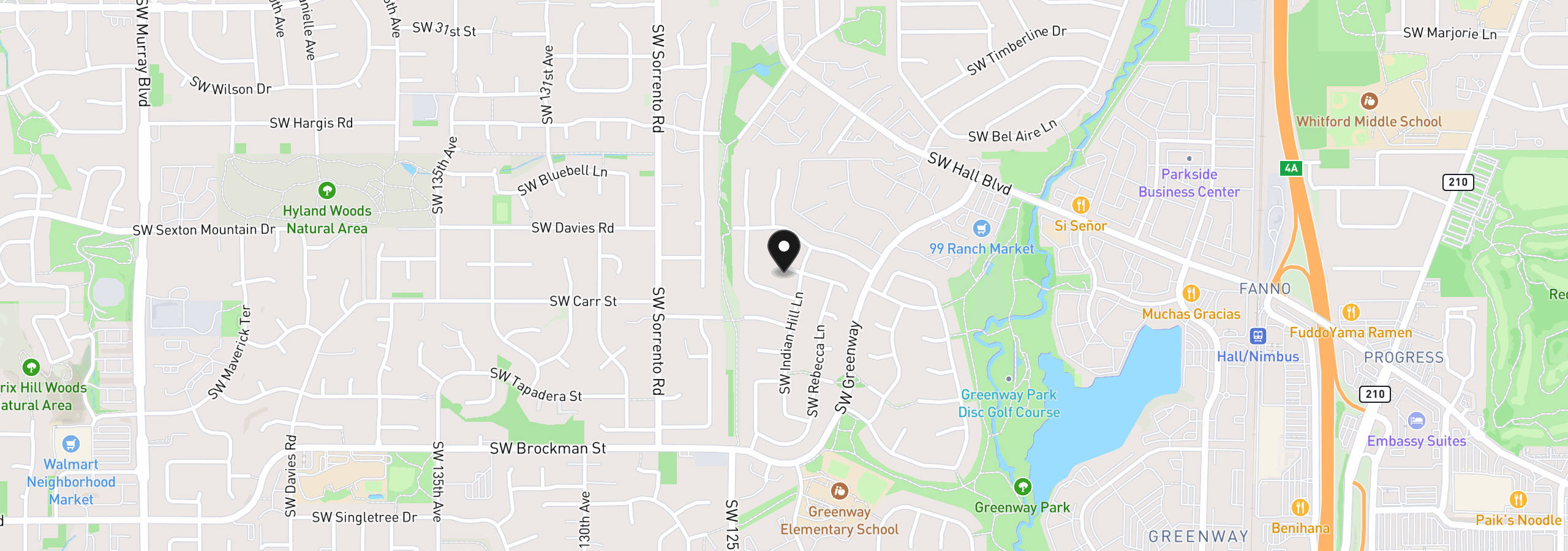 Map showing the location of 12320 SW McKay Ct, Beaverton, OR 97008