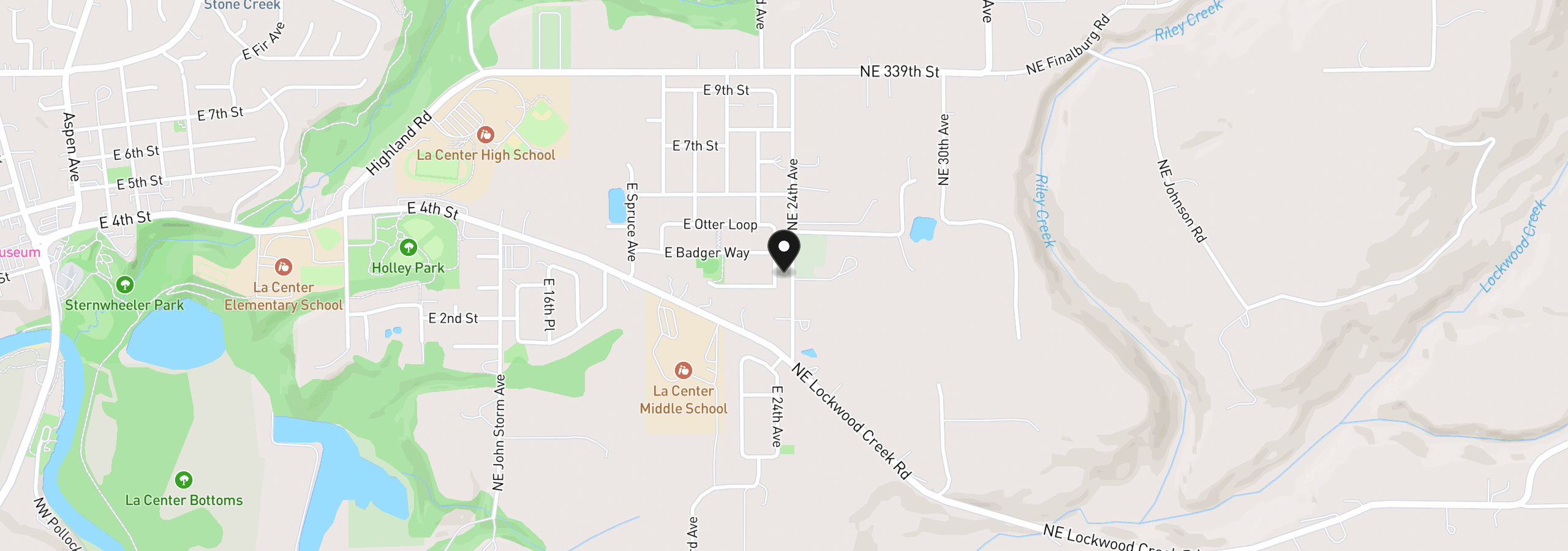 Map showing the location of 305 E Caribou Ct 22, La Center, Wa 98629