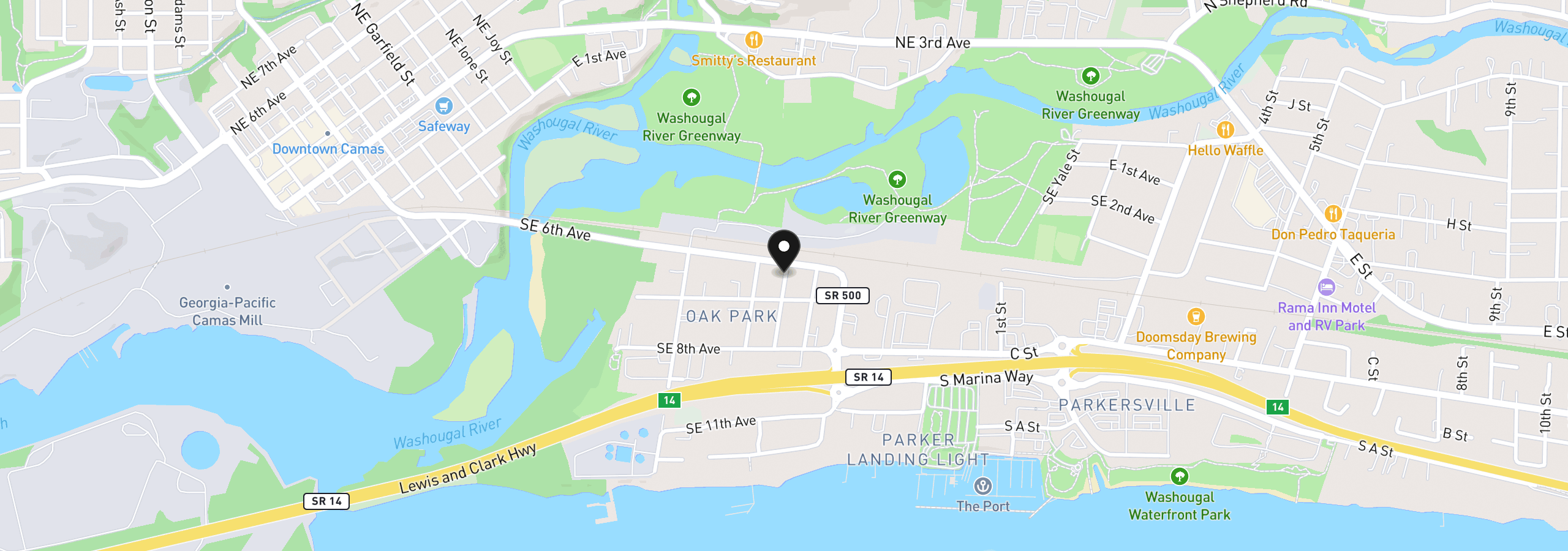 Map showing the location of 608 SE Sumner St, Camas, Wa 98607