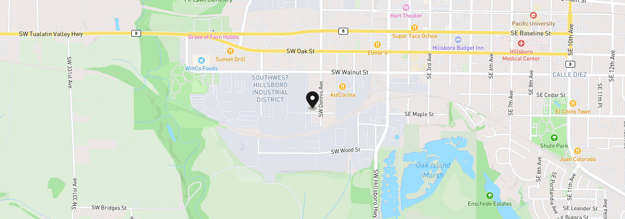 Map showing the location of 535 SW Maple St 2, Hillsboro, OR 97123