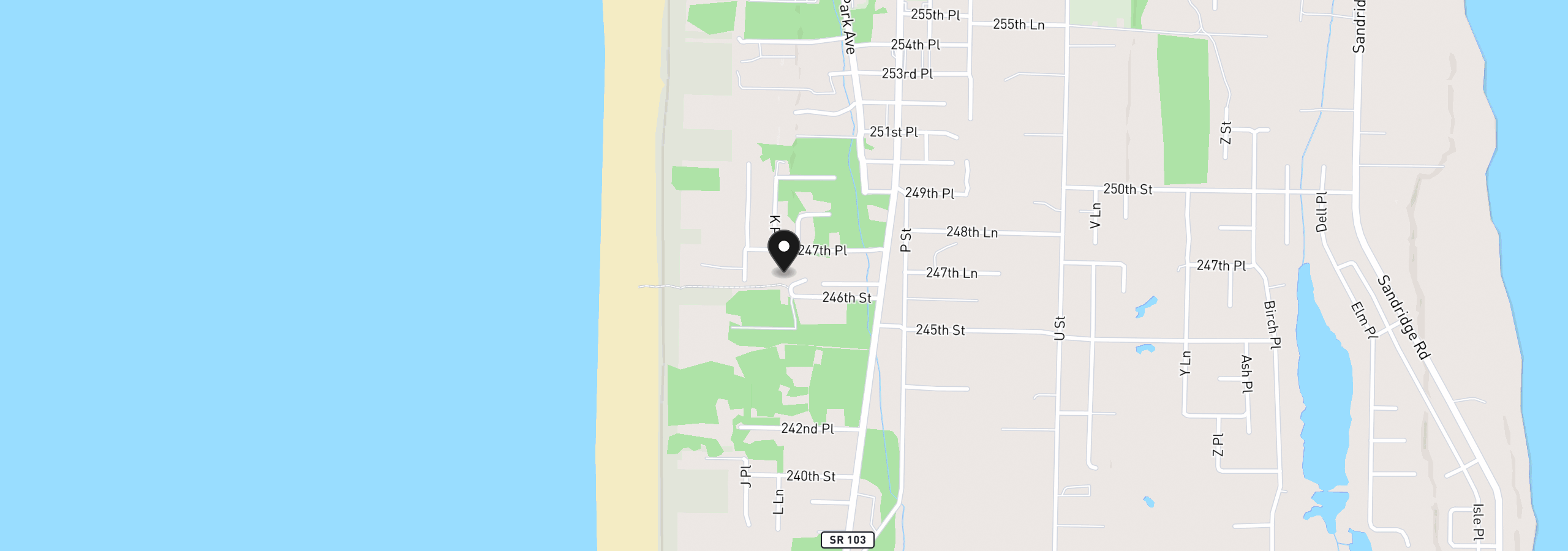 Map showing the location of 24615 L Ln, Ocean Park, Wa 98640
