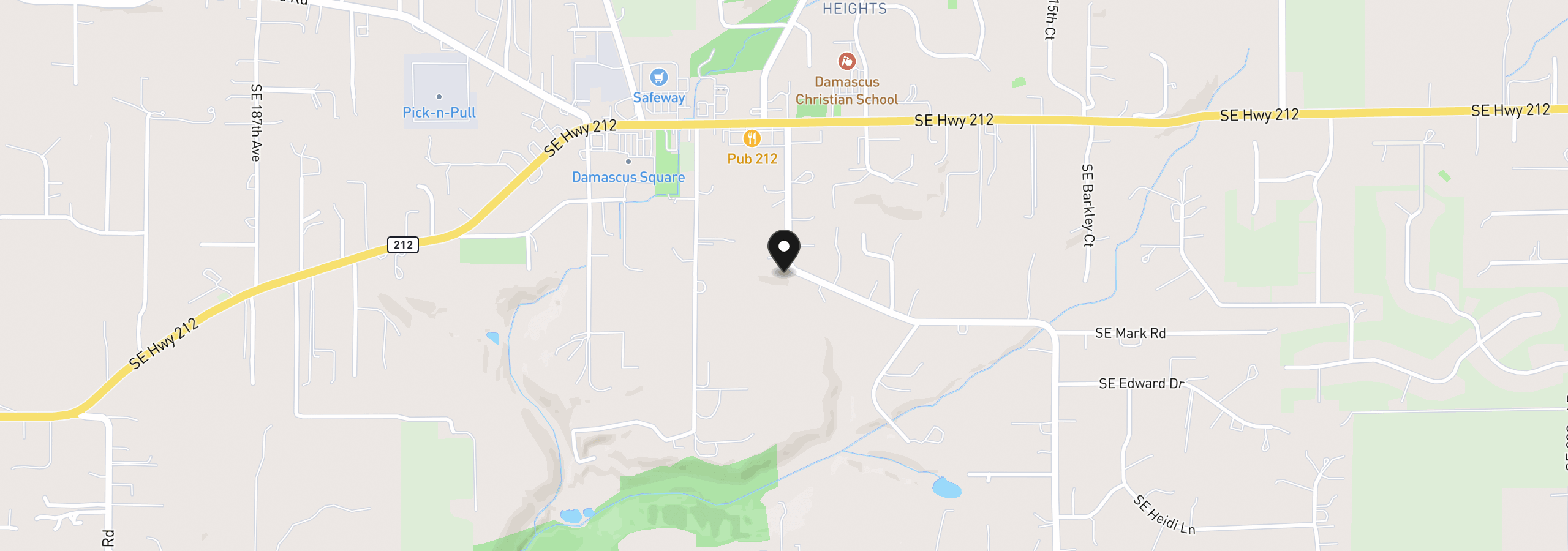 Map showing the location of 14661 SE Royer Rd, Damascus, OR 97089