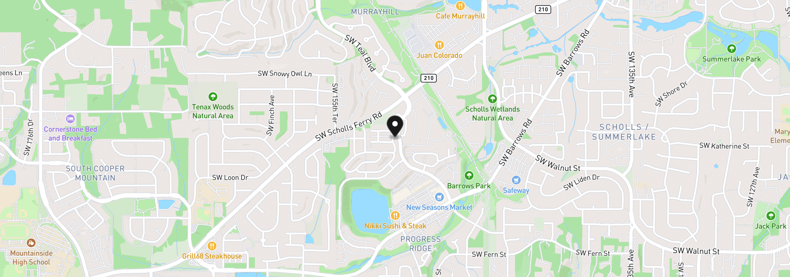 Map showing the location of 11993 SW Horizon Blvd, Beaverton, OR 97007