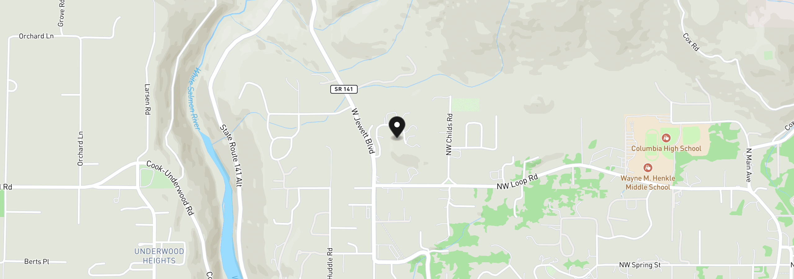 Map showing the location of Catalina Ln, White Salmon, Wa 98672