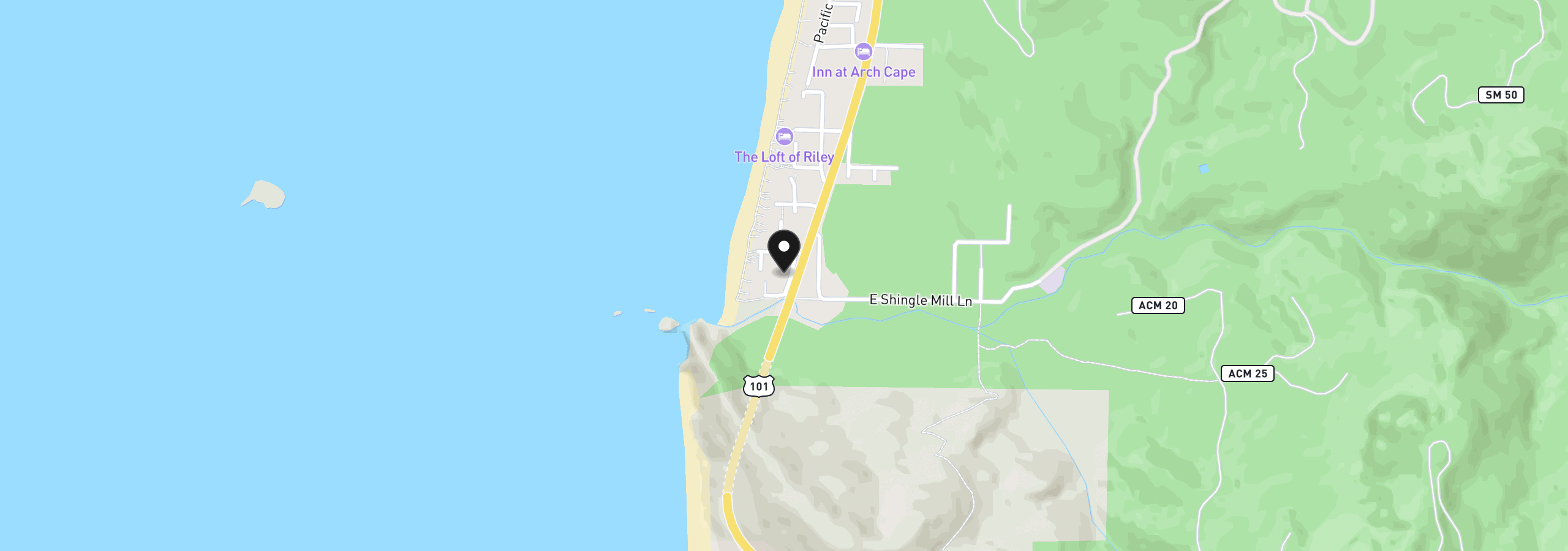 Map showing the location of 79812 Cannon Rd, Arch Cape, OR 97102