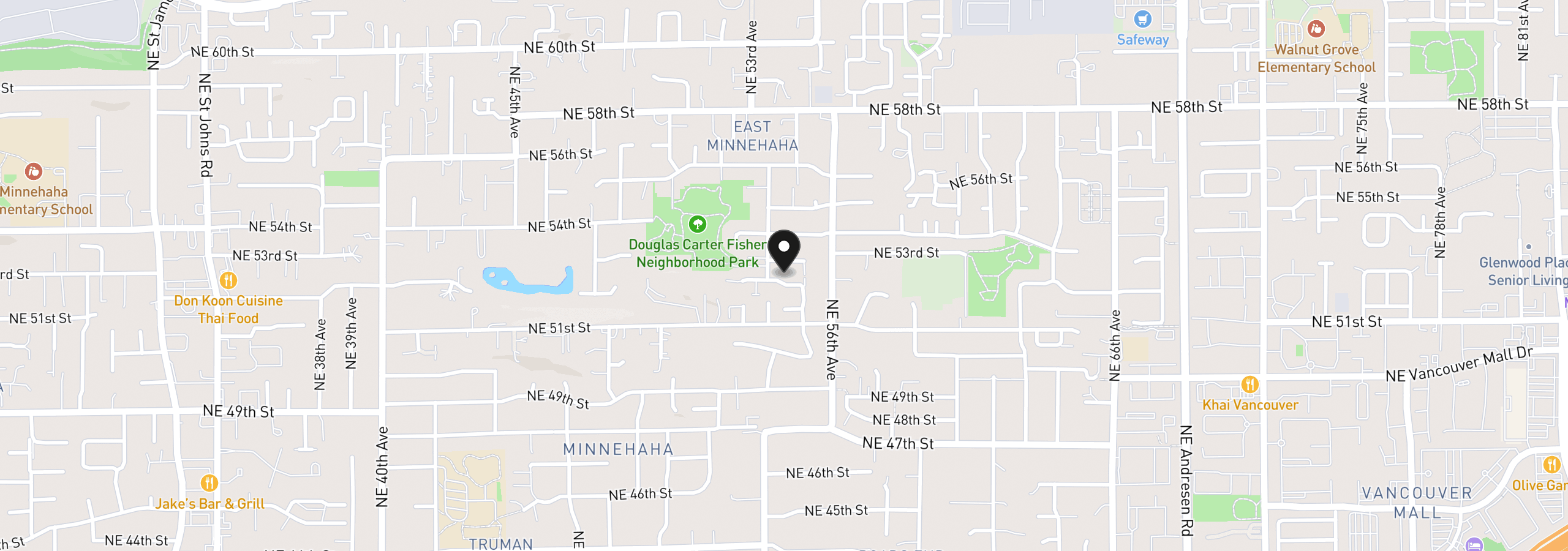 Map showing the location of 5412 NE 52nd St, Vancouver, Wa 98661