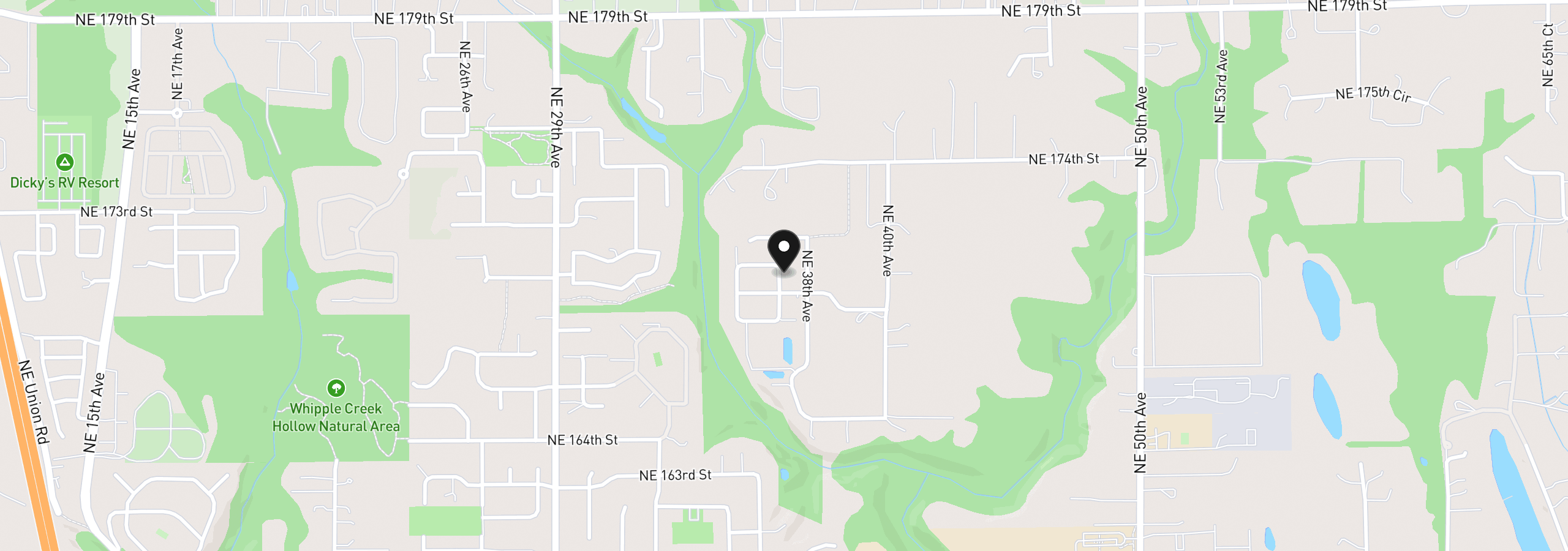 Map showing the location of 16907 NE 37th Ave, Vancouver, Wa 98686
