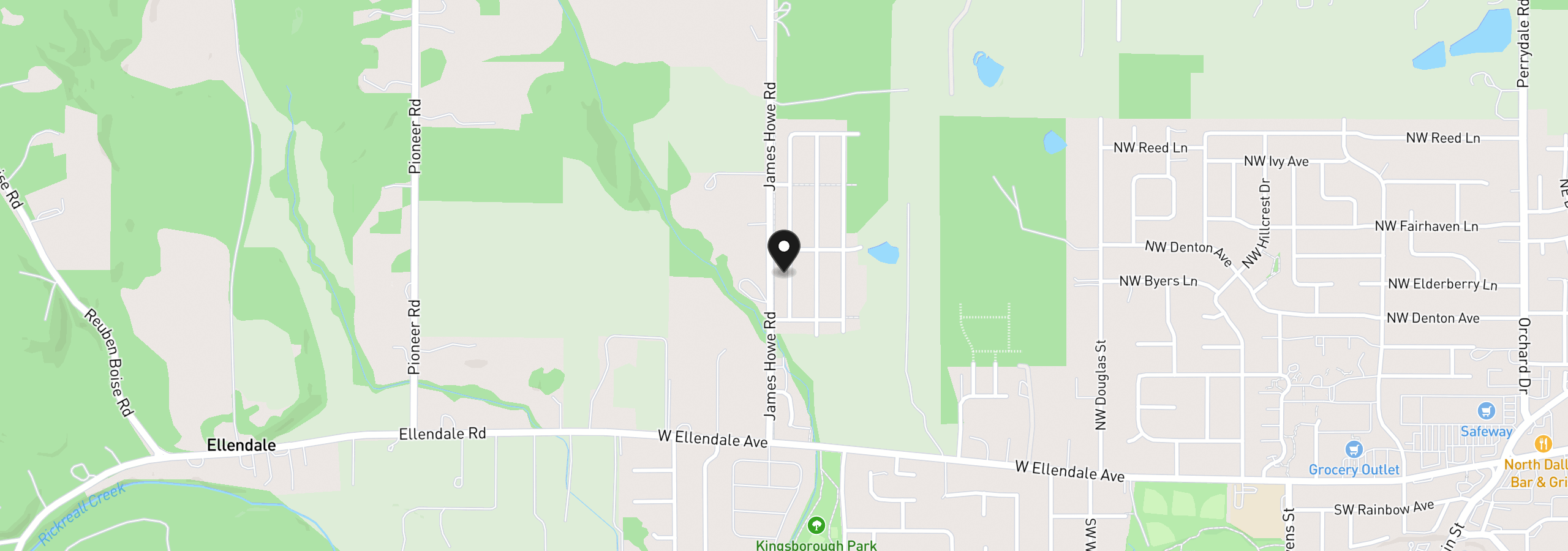 Map showing the location of 469 NW Crater Lake Dr, Dallas, OR 97338