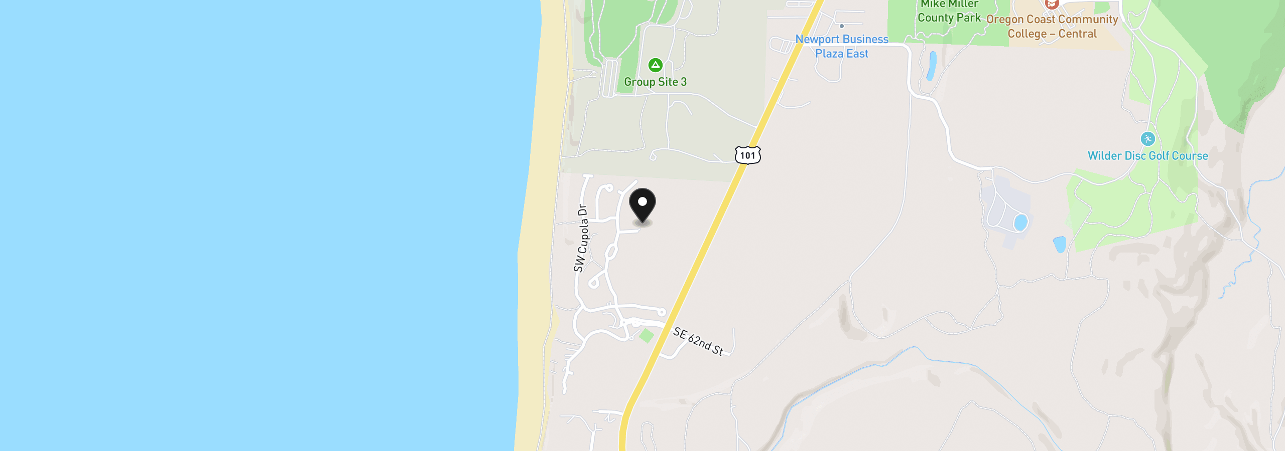 Map showing the location of 160 SW 59th St, South Beach, OR 97366