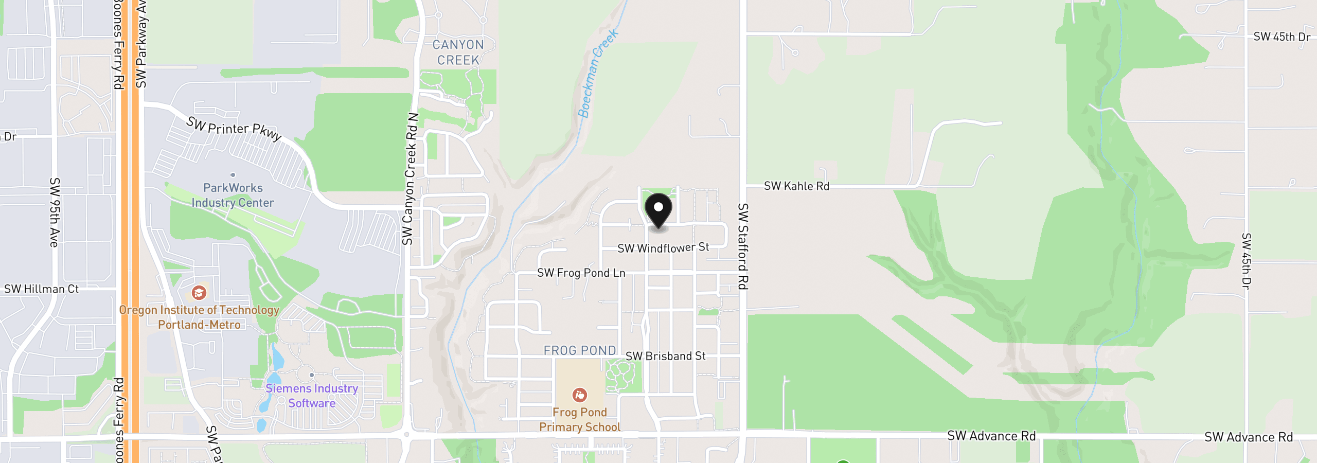 Map showing the location of 6810 SW Trillium St, Wilsonville, OR 97070