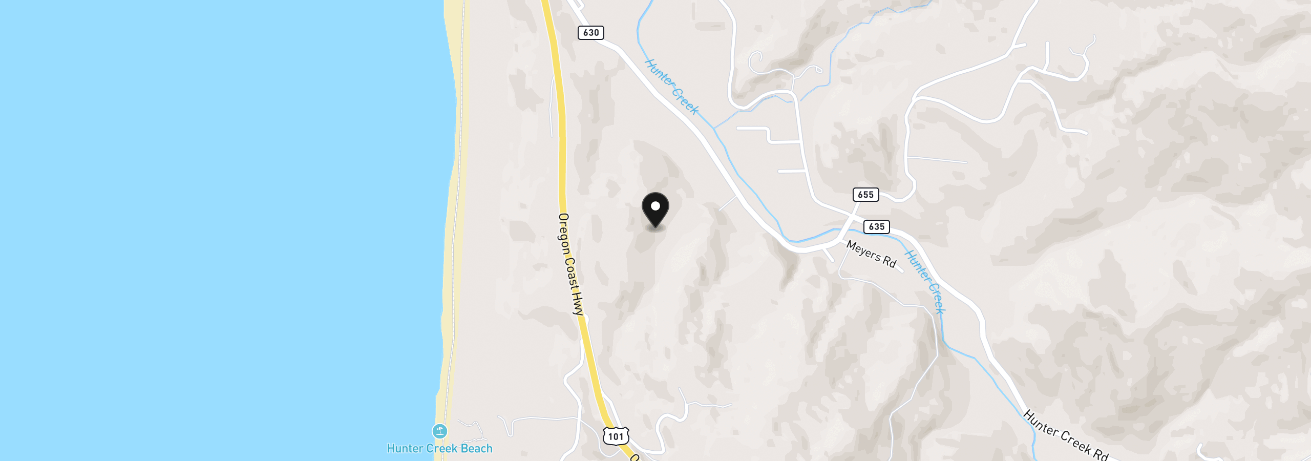 Map showing the location of Mill Stream Rd, Gold Beach, OR 97444