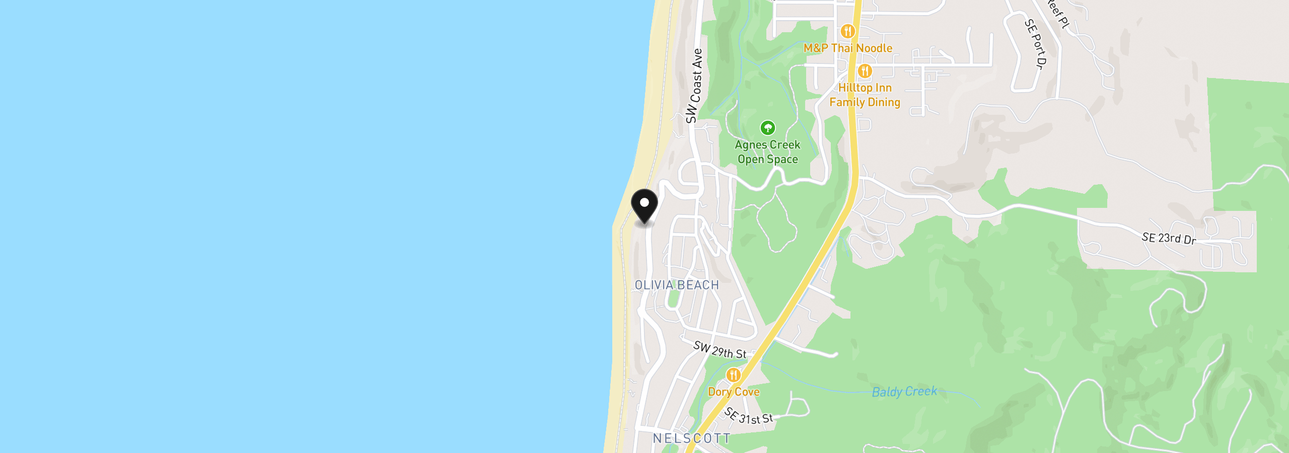 Map showing the location of 2545 SW Anchor Ave, Lincoln City, OR 97367
