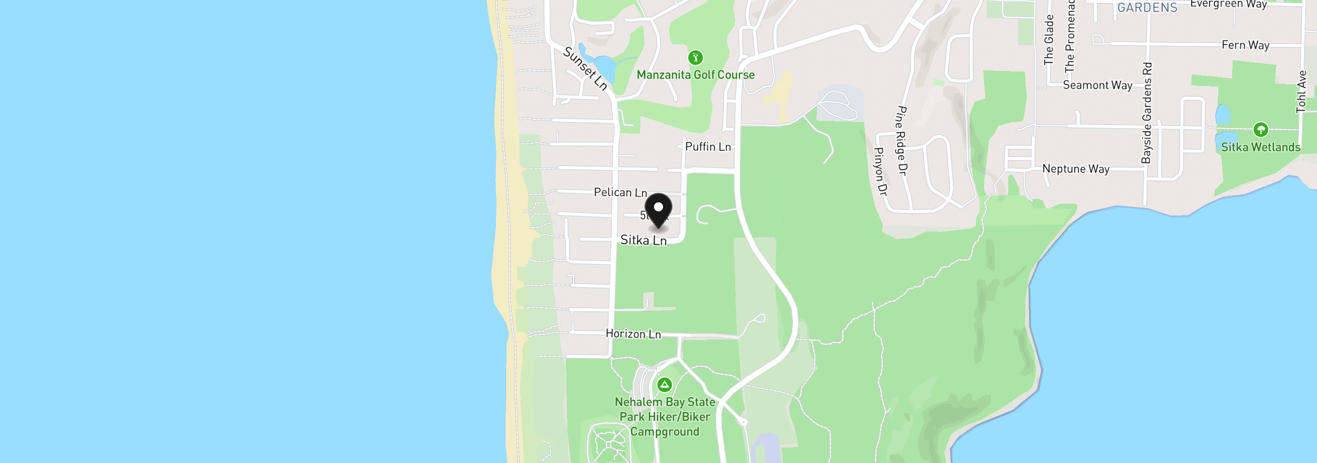 Map showing the location of 00 Sitka, Manzanita, OR 97130