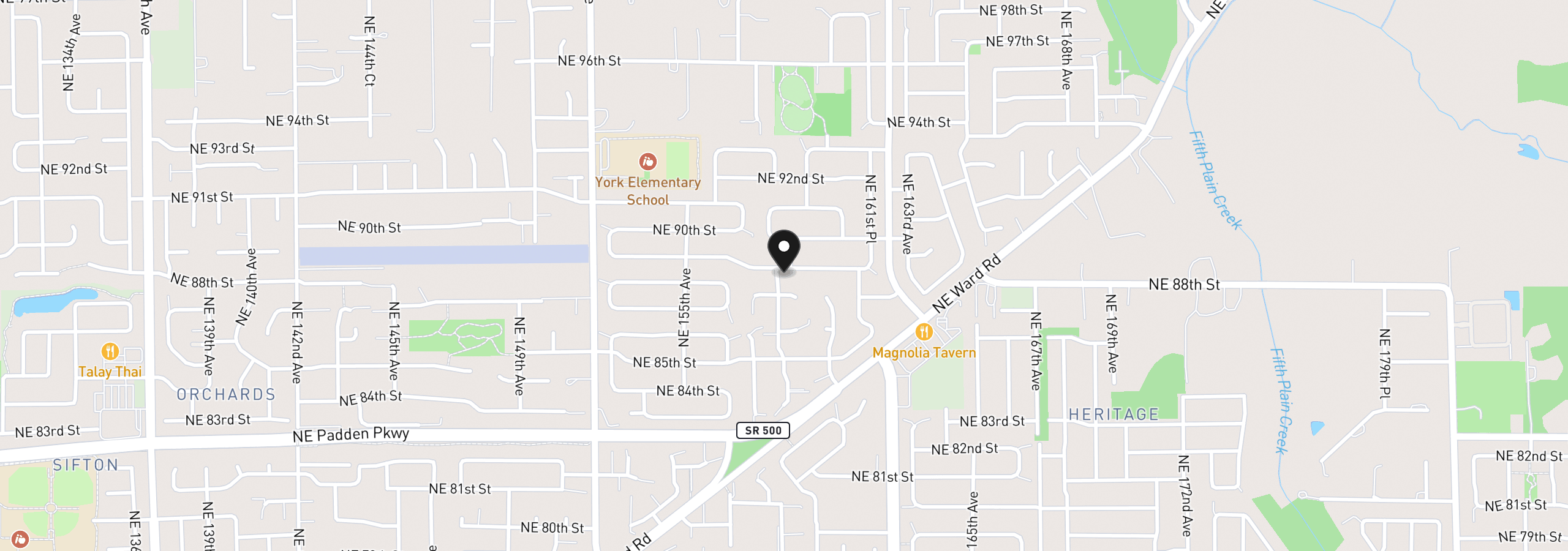 Map showing the location of 15809 NE 89th St, Vancouver, Wa 98682
