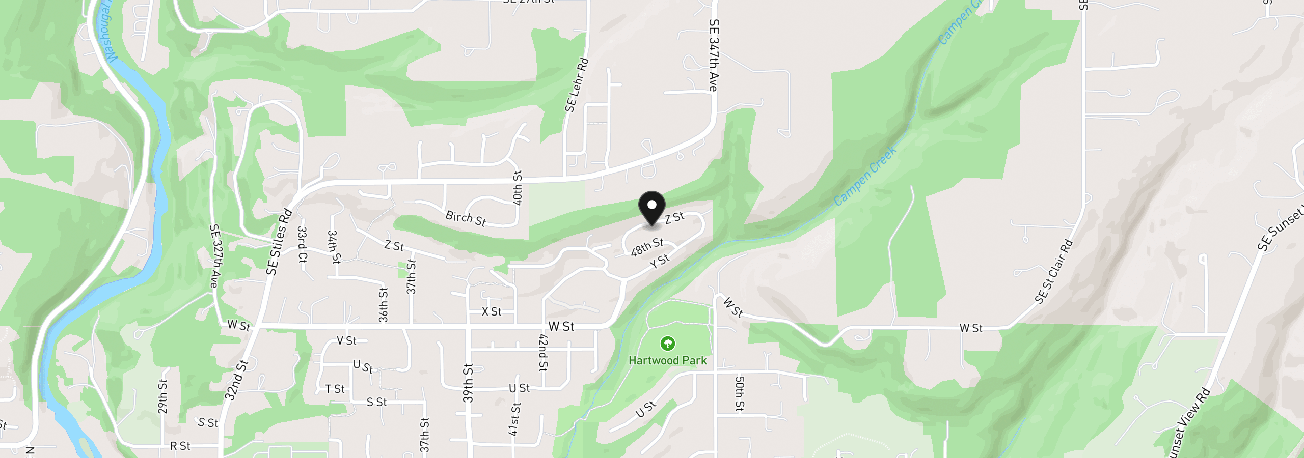 Map showing the location of 4672 Z St, Washougal, Wa 98671