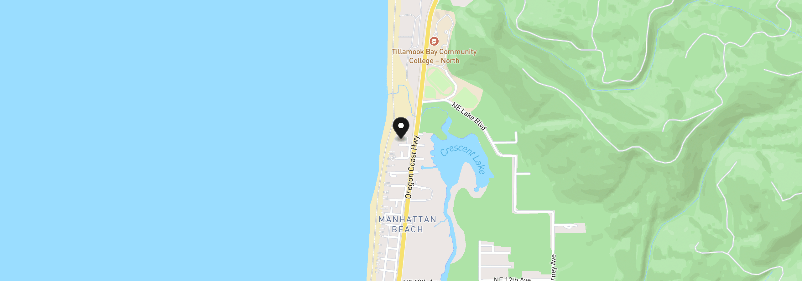 Map showing the location of 117 NW 23rd Ave, Rockaway Beach, OR 97136