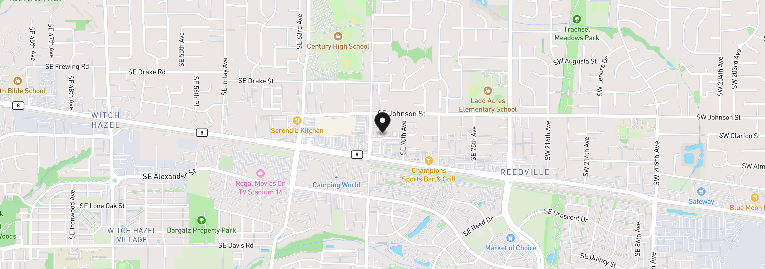 Map showing the location of 2781 SE Nicklaus Ct, Hillsboro, OR 97123