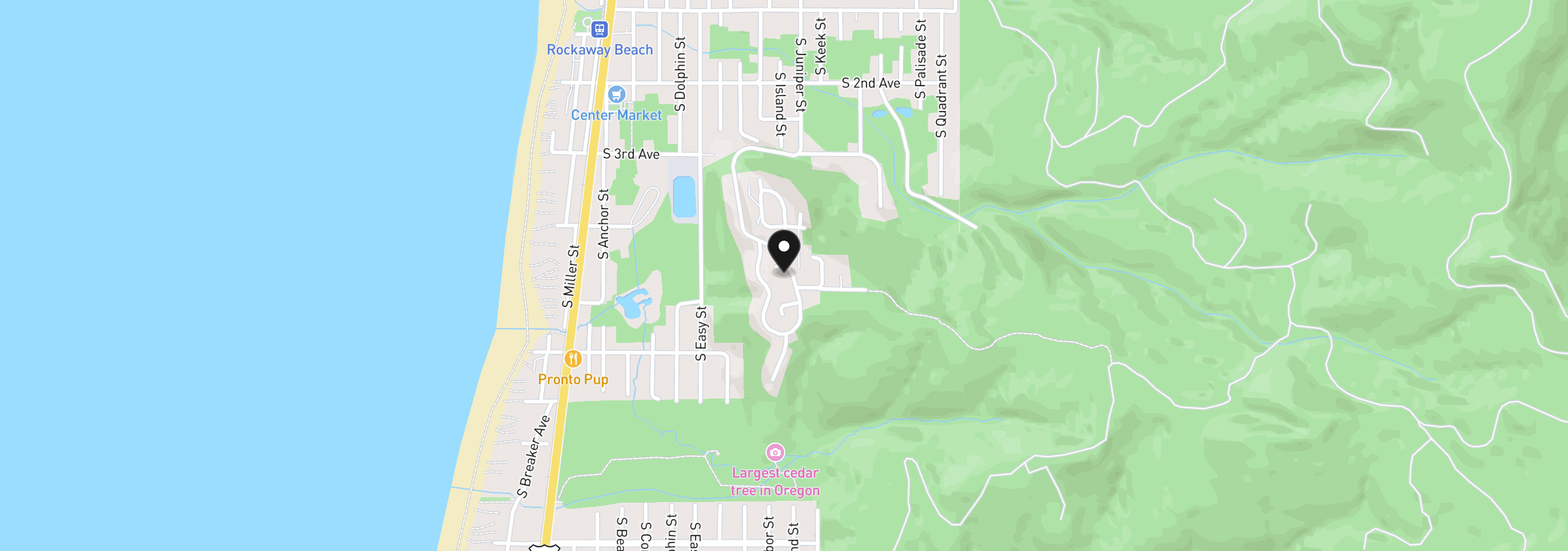 Map showing the location of 475 Home Ct, Rockaway Beach, OR 97136
