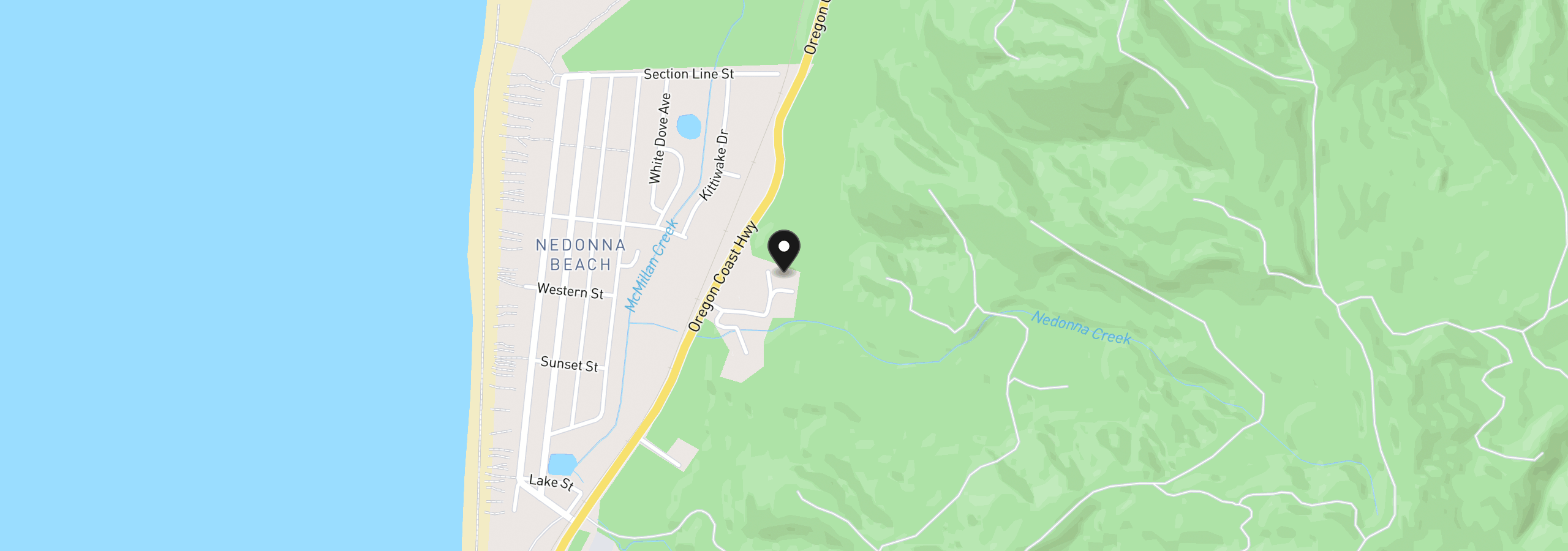 Map showing the location of 9705 Scenic View Dr, Rockaway Beach, OR 97136