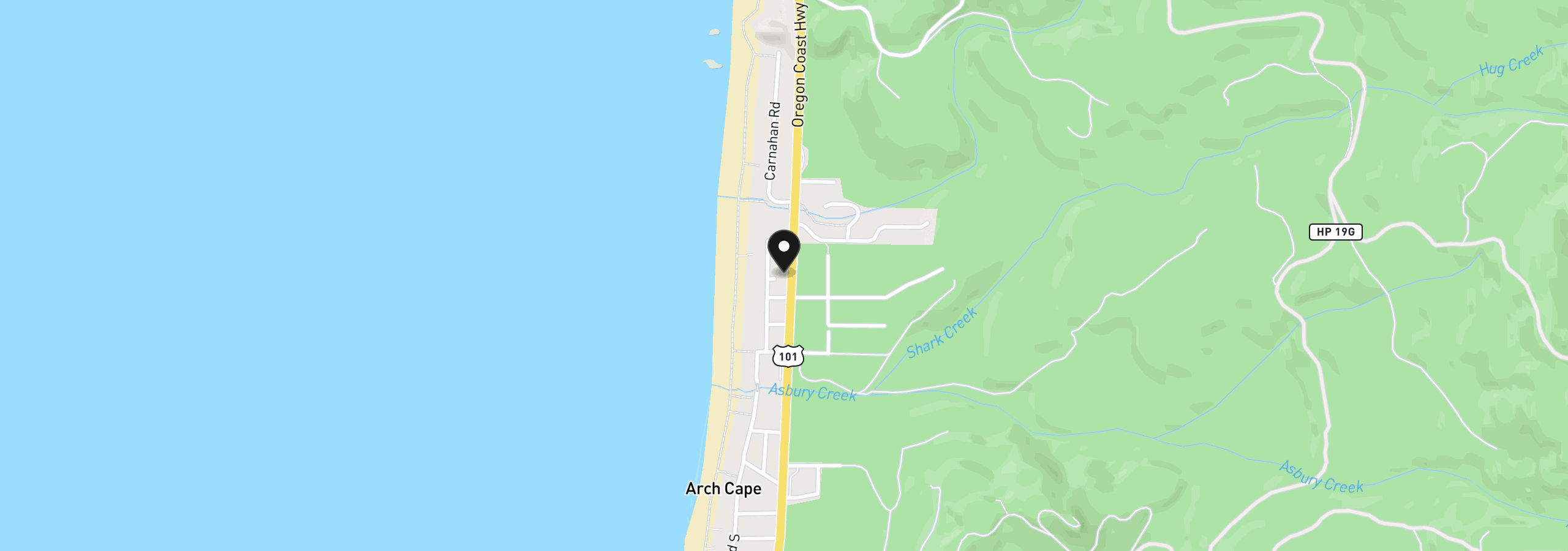 Map showing the location of 80331 Pacific Rd, Arch Cape, OR 97102