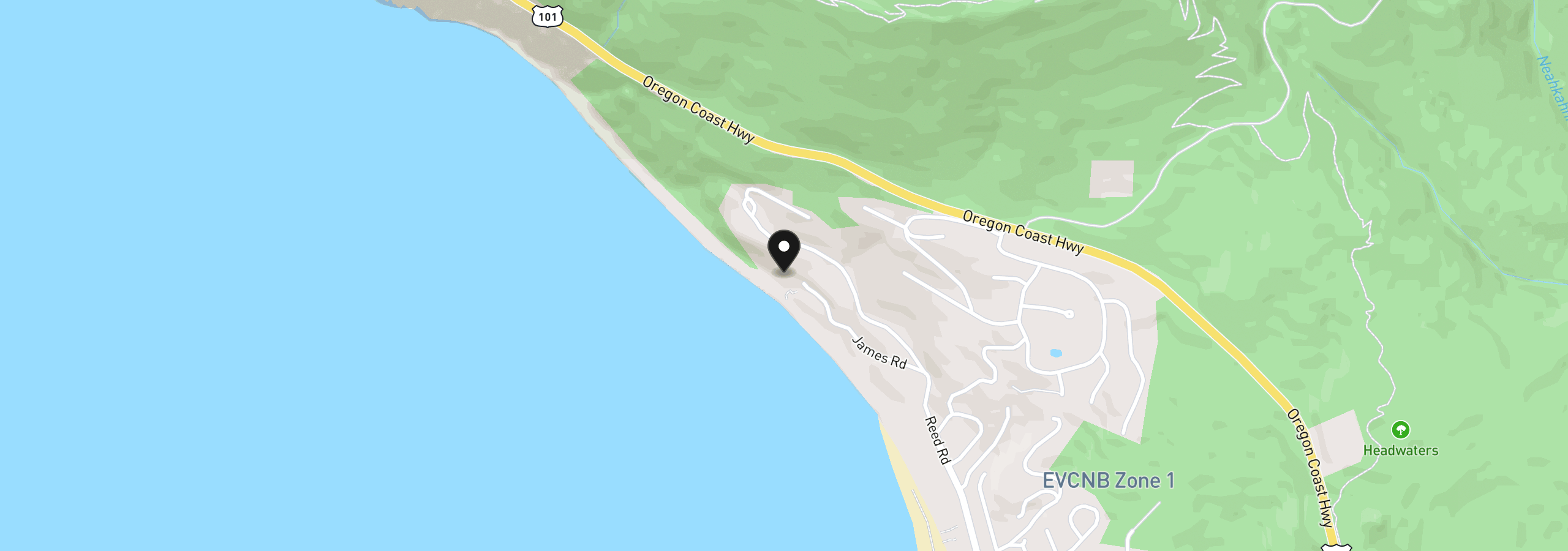 Map showing the location of 38490 James Rd, Manzanita, OR 97130