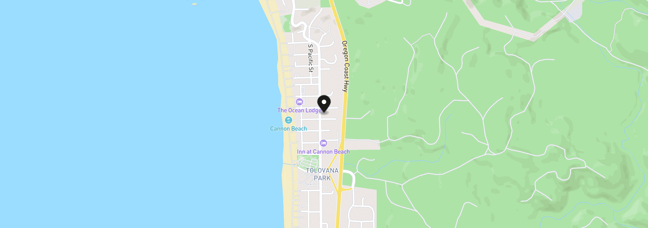 Map showing the location of 1505 Hemlock St 10, Cannon Beach, OR 97110