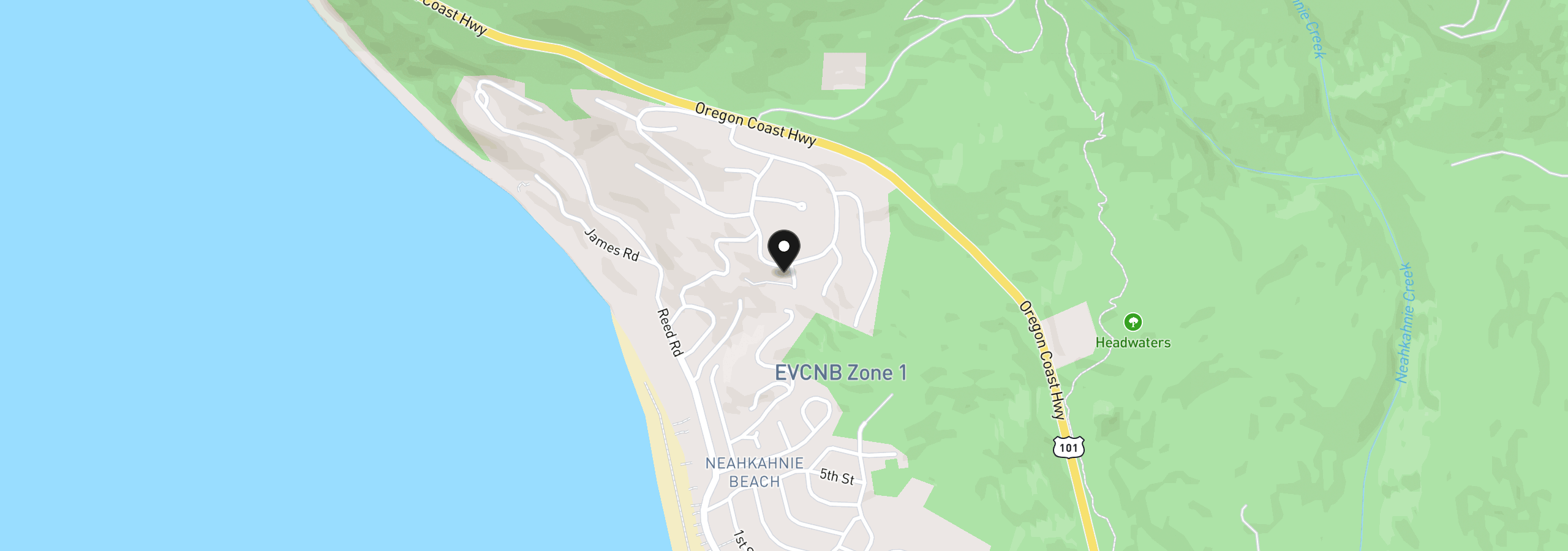 Map showing the location of 8780 Mariners Trl, Manzanita, OR 97130