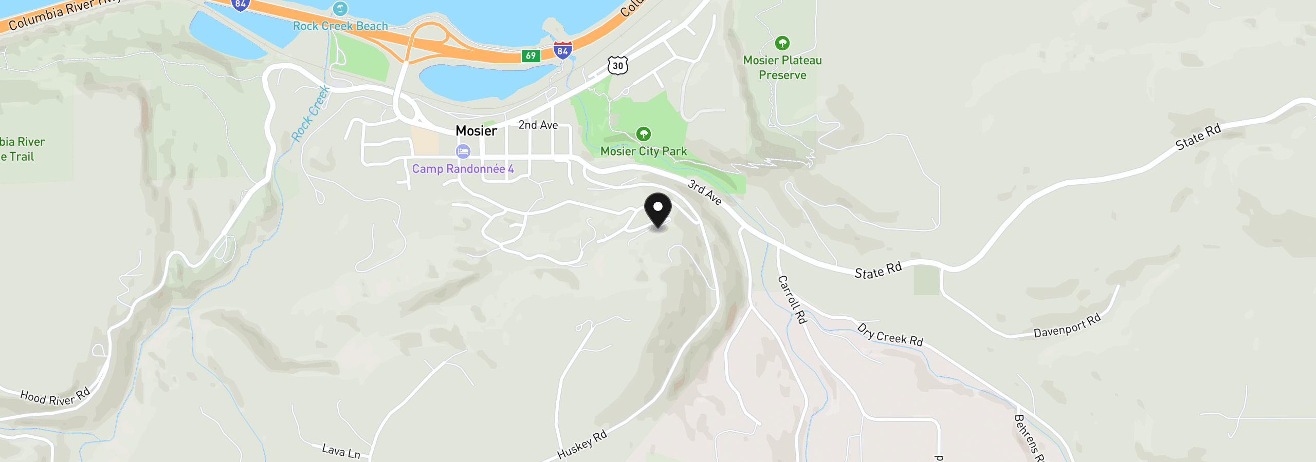 Map showing the location of 400 Maya Way, Mosier, OR 97040