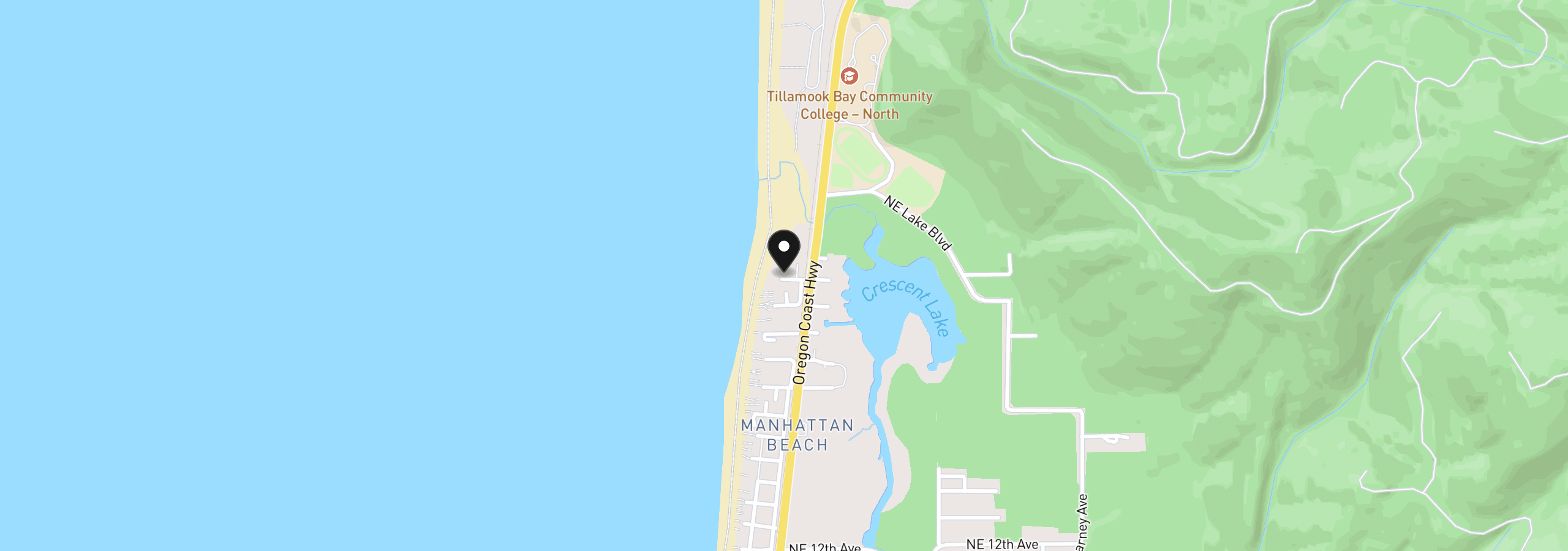 Map showing the location of NW 23rd Ave 1800, Rockaway Beach, OR 97136