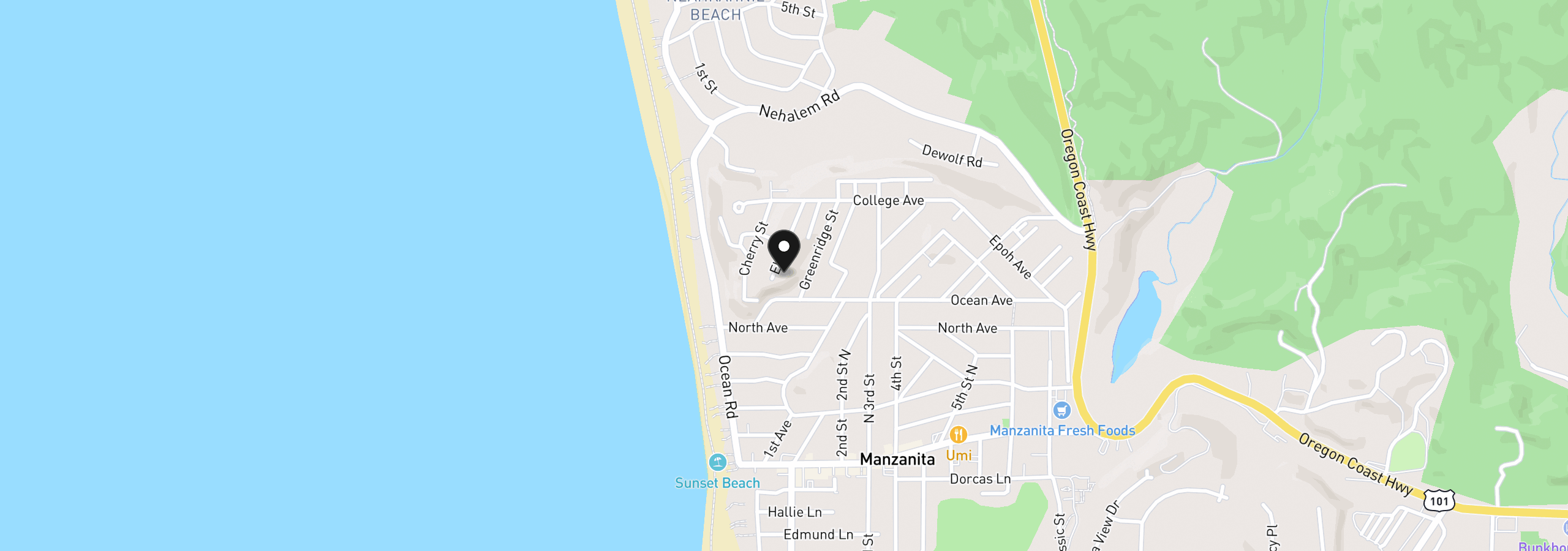 Map showing the location of 758 Elm St, Manzanita, OR 97130