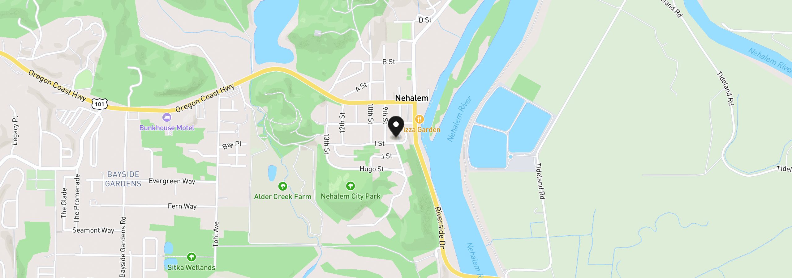 Map showing the location of 12990 I St, Nehalem, OR 97131