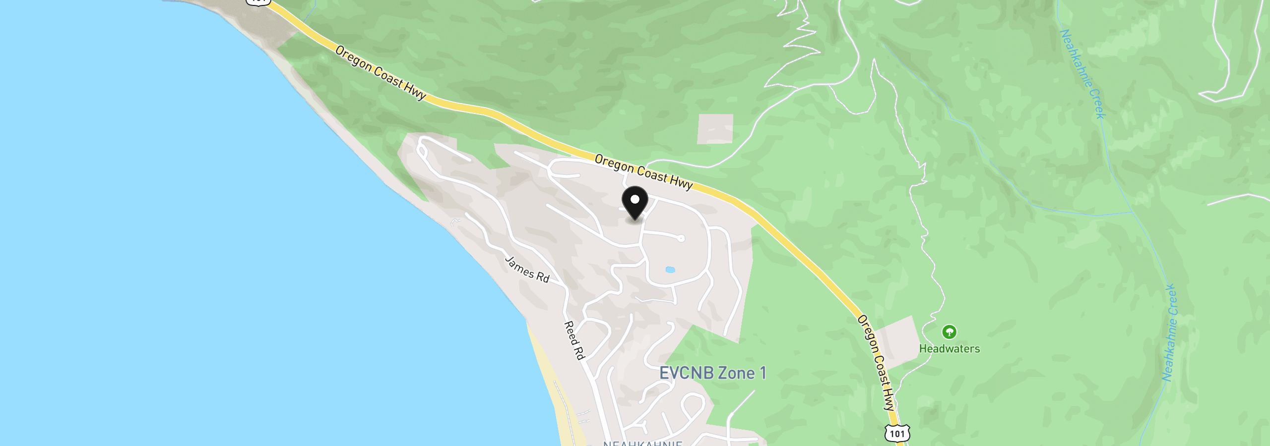 Map showing the location of Meadow Loop, Manzanita, OR 97130