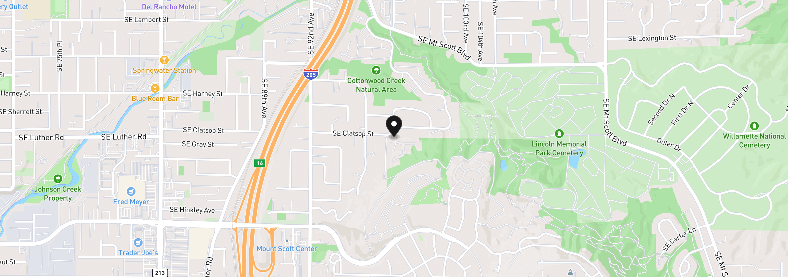 Map showing the location of 8512 SE Constance Dr, Happy Valley, OR 97086