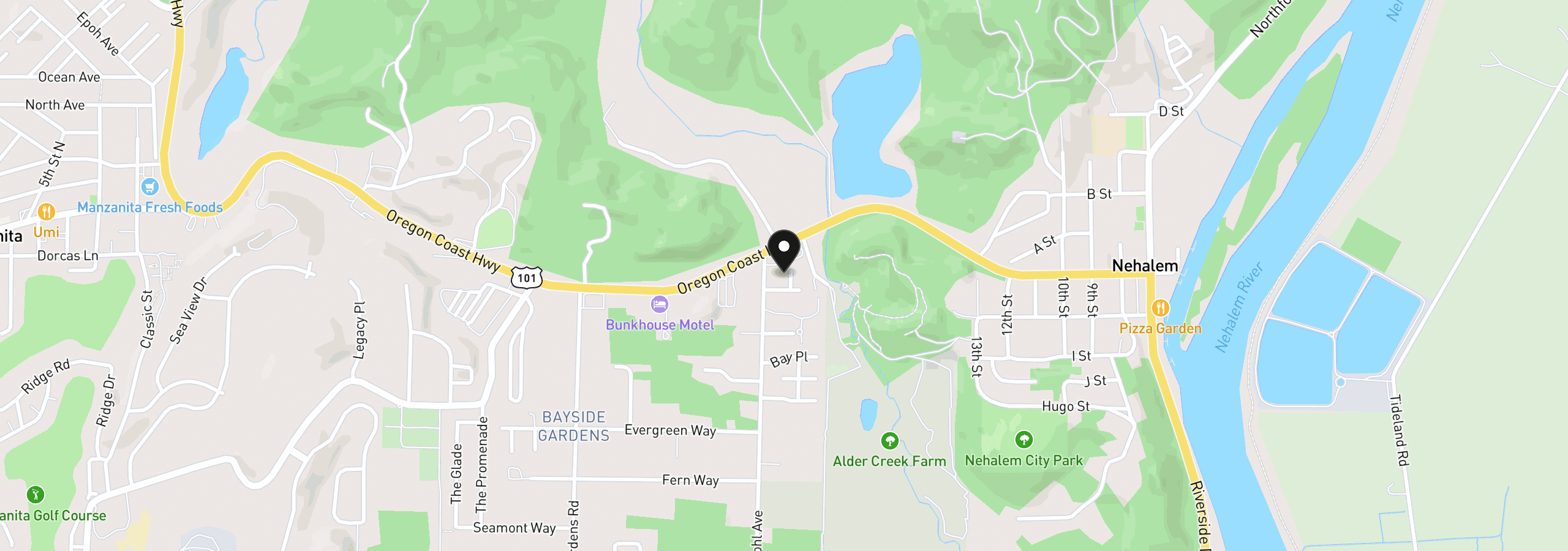 Map showing the location of 35460 Pinewood Way, Nehalem, OR 97131