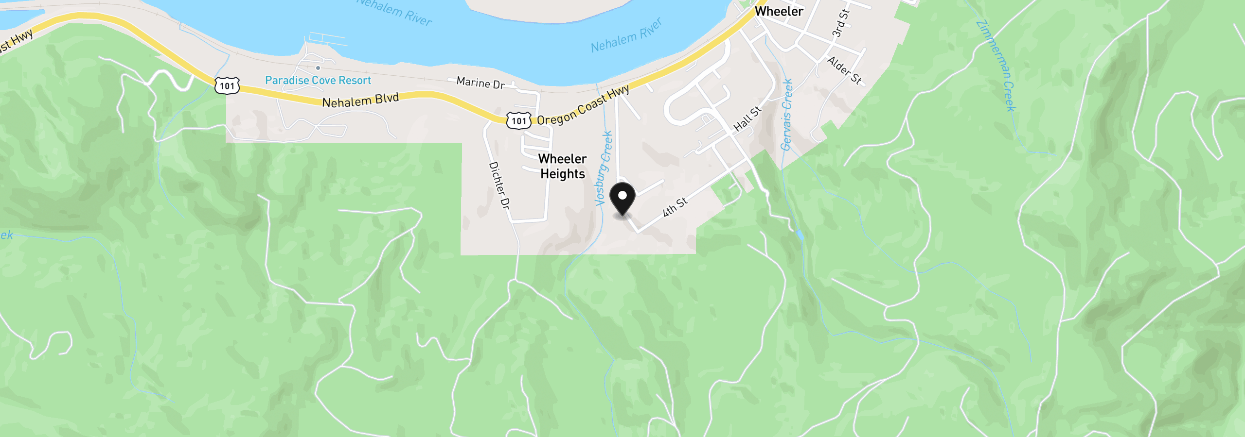 Map showing the location of 333 Du Bois St, Wheeler, OR 97147
