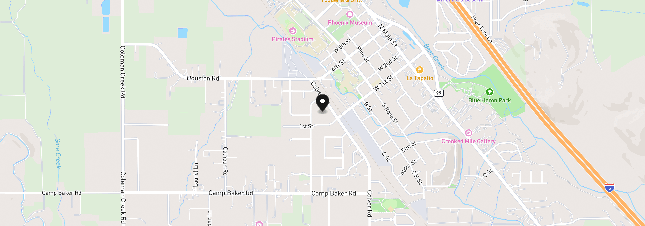 Map showing the location of 113 Chelsea Ct, Phoenix, OR 97535