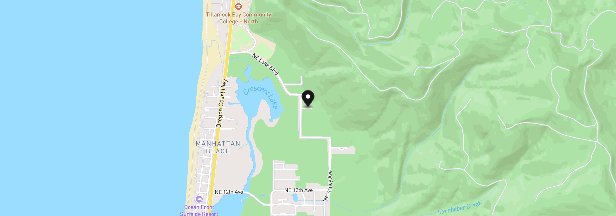 Map showing the location of 9335 NE 21st Ave, Rockaway Beach, OR 97136