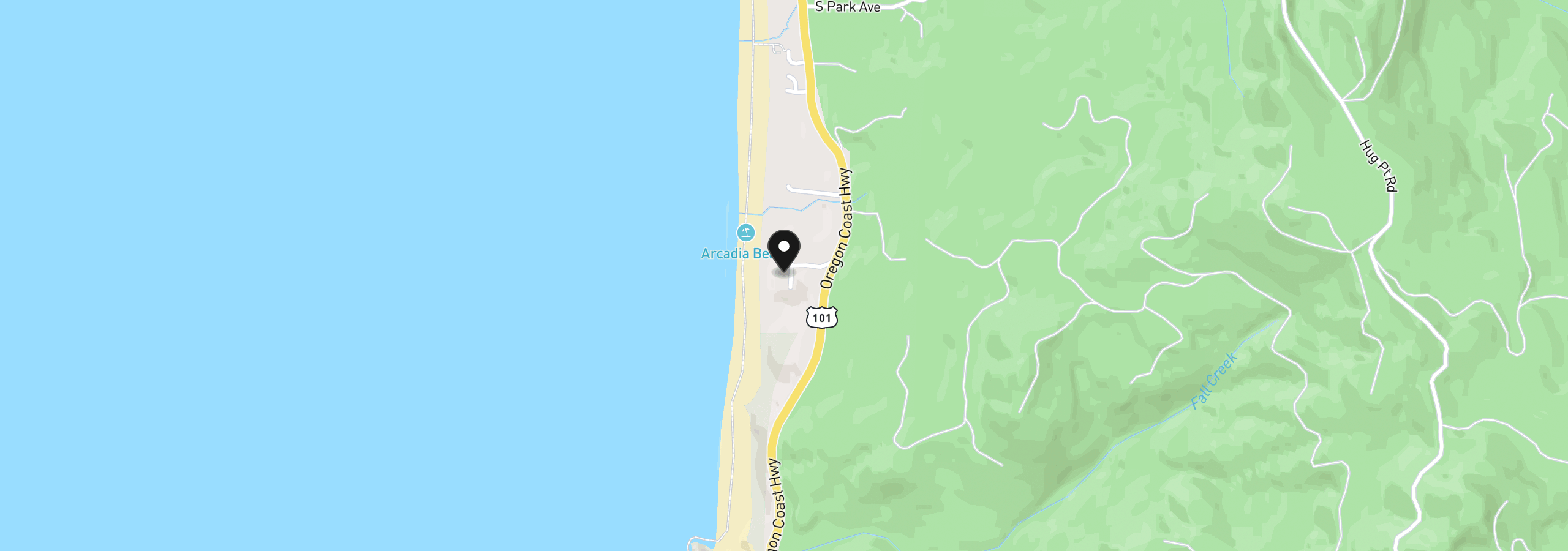 Map showing the location of 81064 Arcadia Rd, Cannon Beach, OR 97110