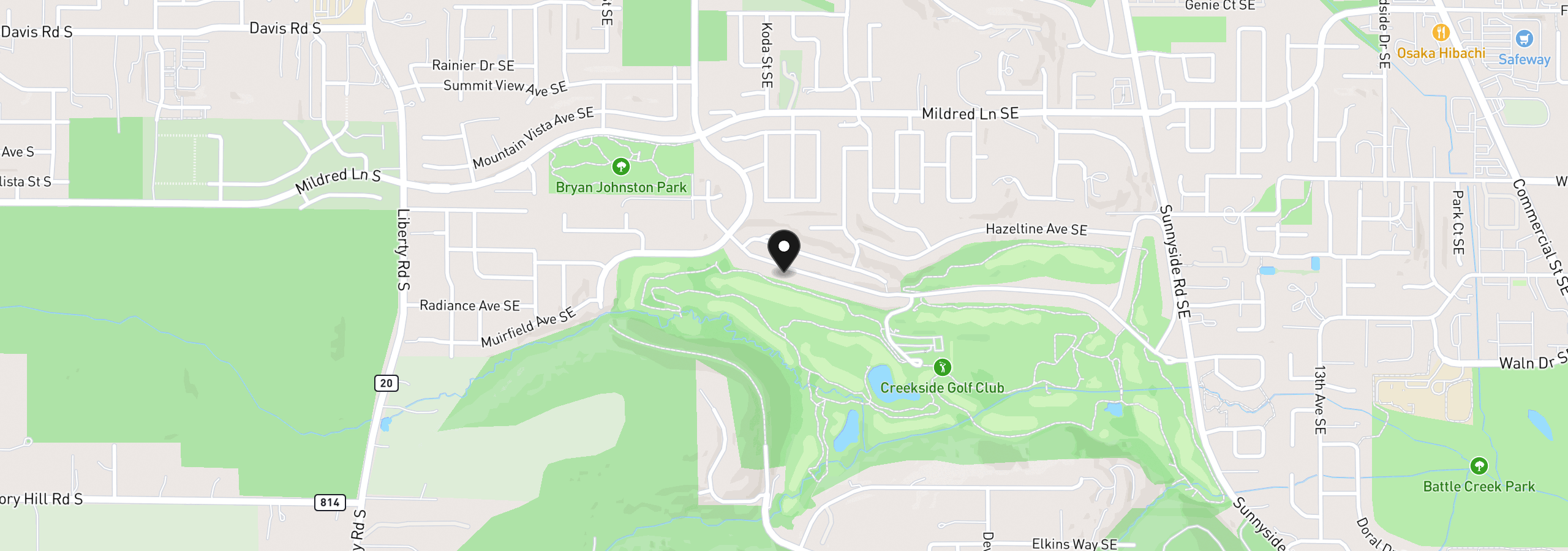 Map showing the location of 514 Creekside Dr, Salem, OR 97306