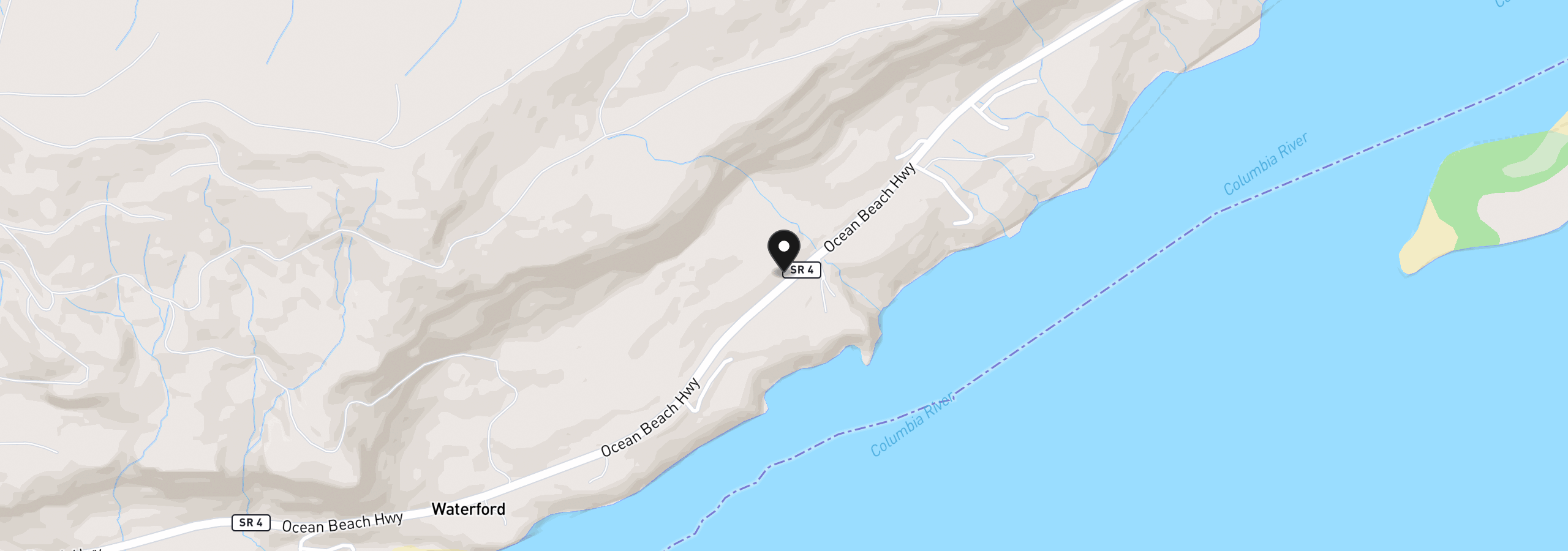 Map showing the location of E State Route 4, Cathlamet, Wa 98612