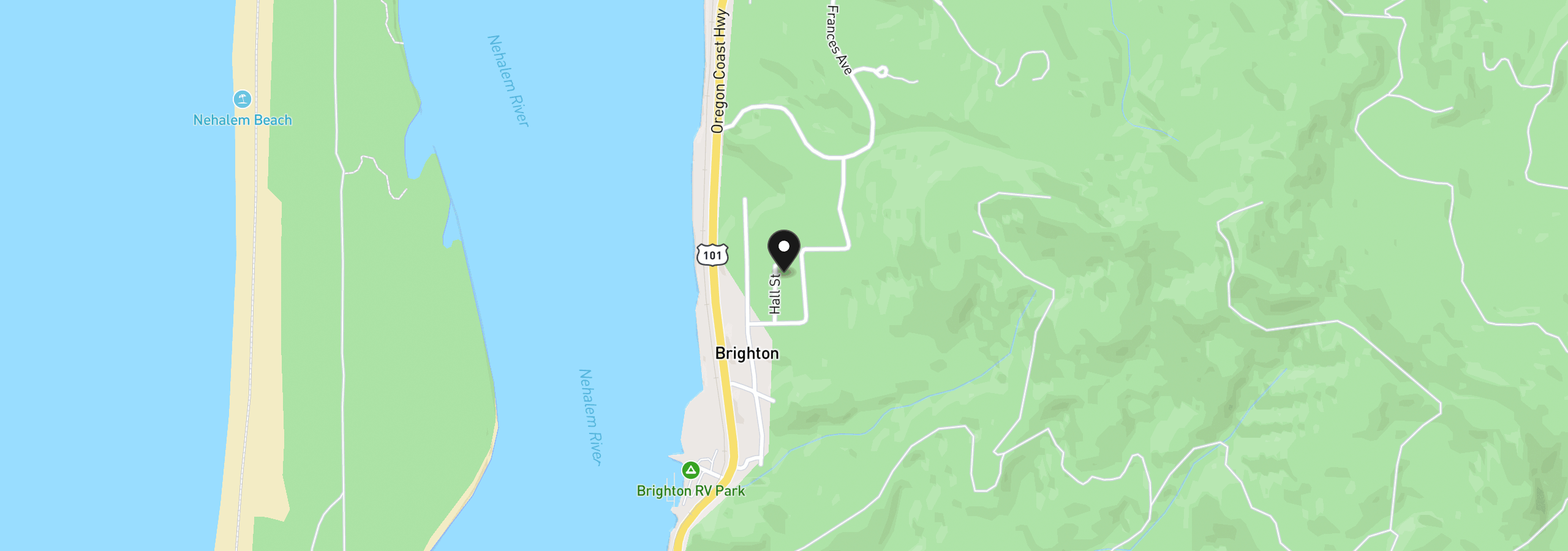 Map showing the location of 29905 Hall St, Rockaway Beach, OR 97136