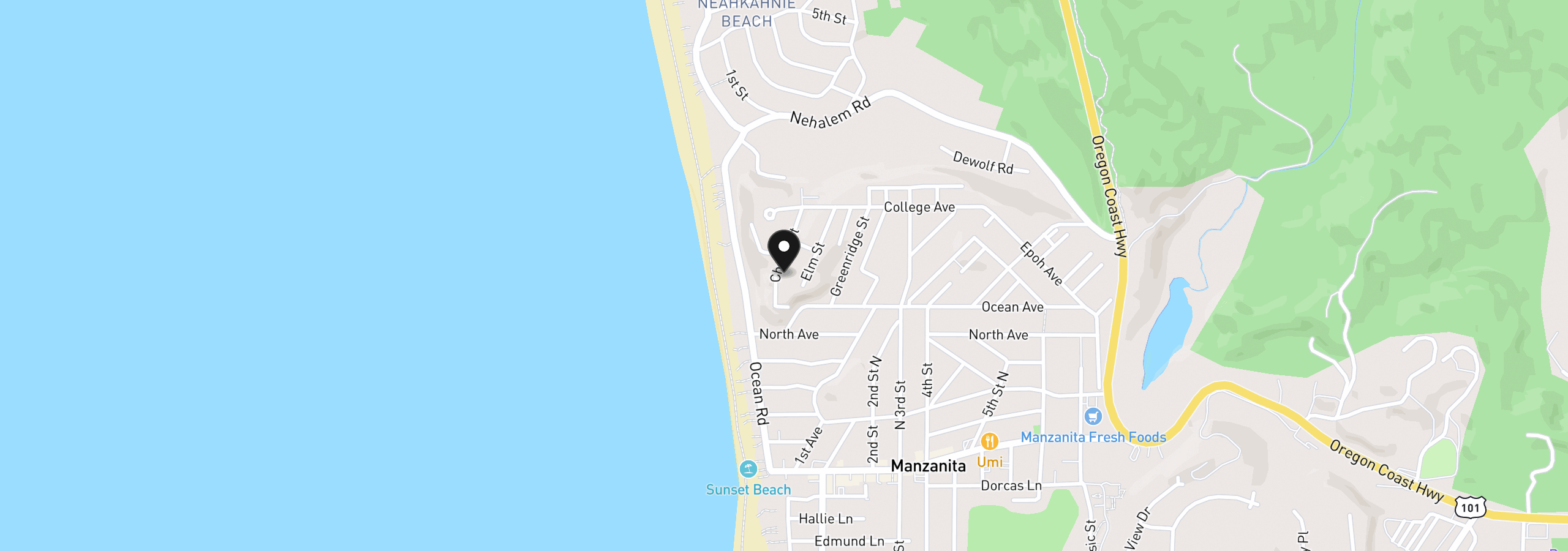 Map showing the location of 742 Cherry St, Manzanita, OR 97130