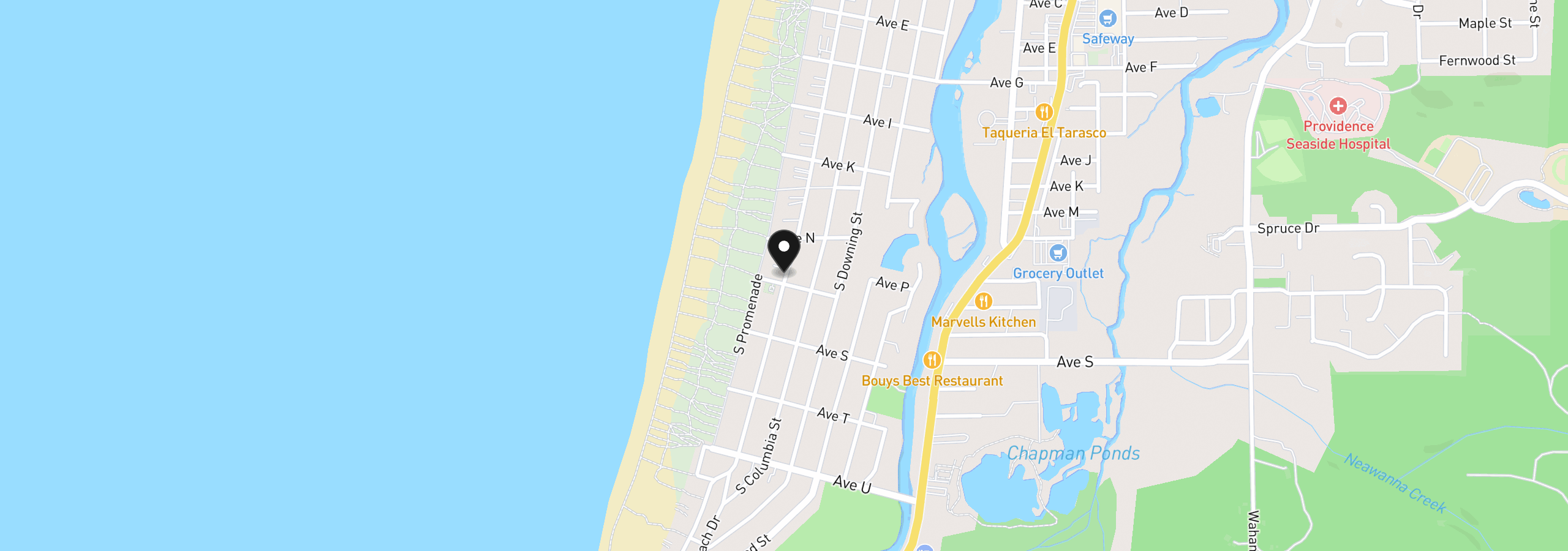 Map showing the location of 1600 S Beach, Neskowin, OR 97149