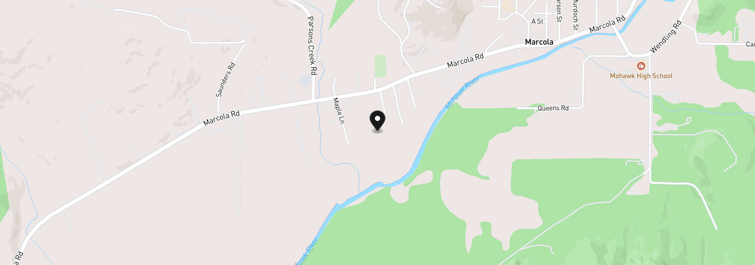Map showing the location of 92007 Maple Ln, Springfield, OR 97478