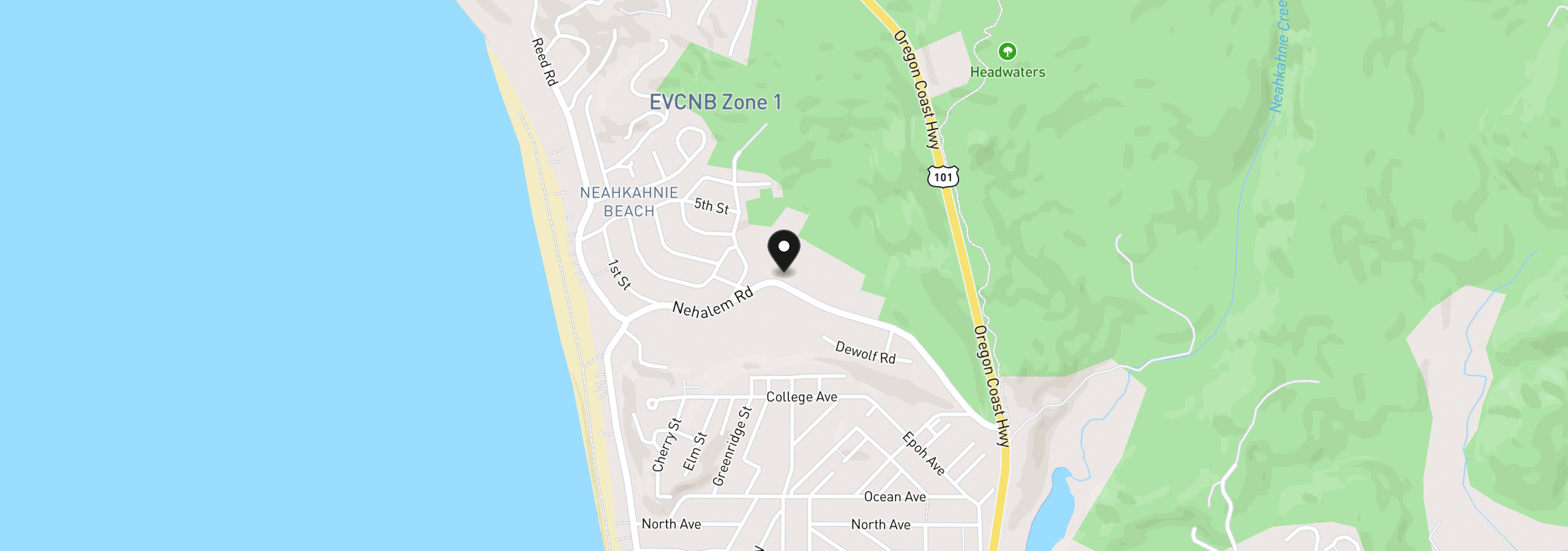 Map showing the location of 9000 Nehalem Rd, Nehalem, OR 97131