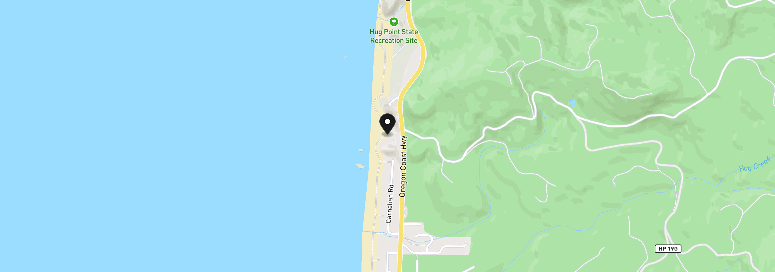 Map showing the location of 79878 Hwy 101, Arch Cape, OR 97102
