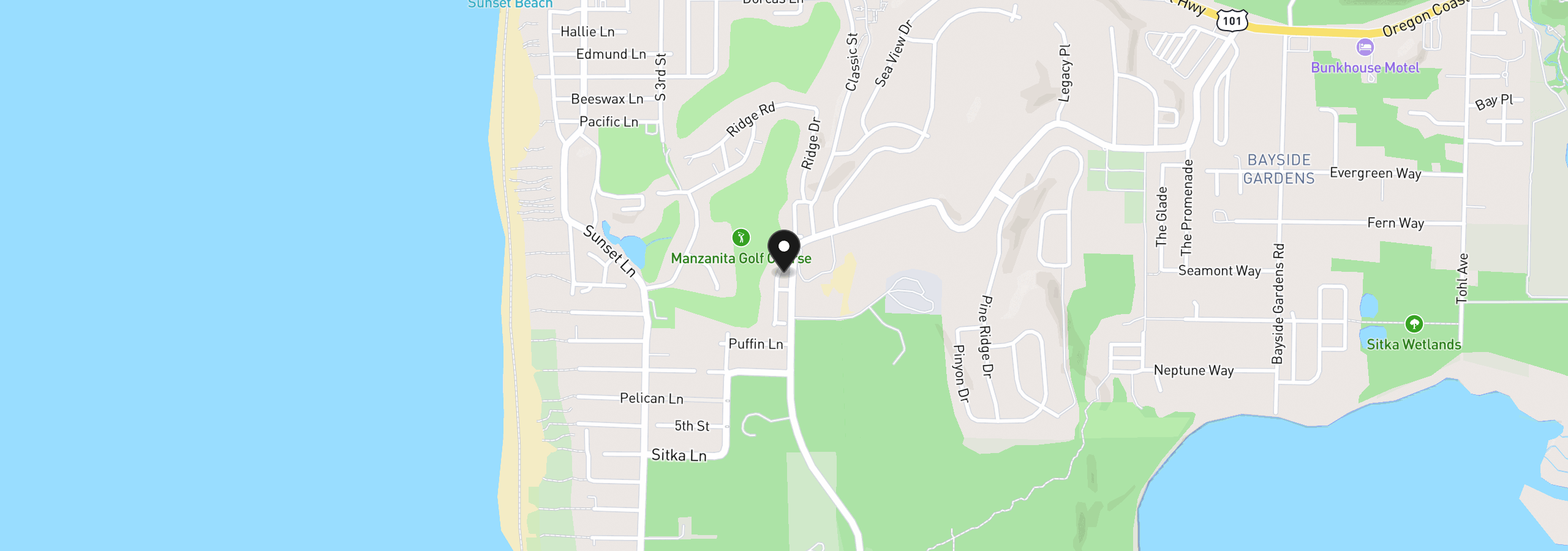 Map showing the location of Fairway Ct Lt 18, Manzanita, OR 97130