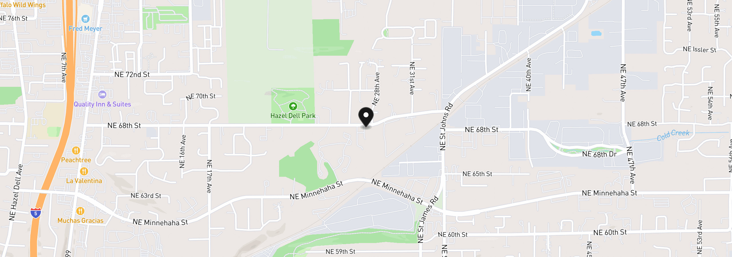 Map showing the location of 6717 NE 27th Pl, Vancouver, Wa 98665