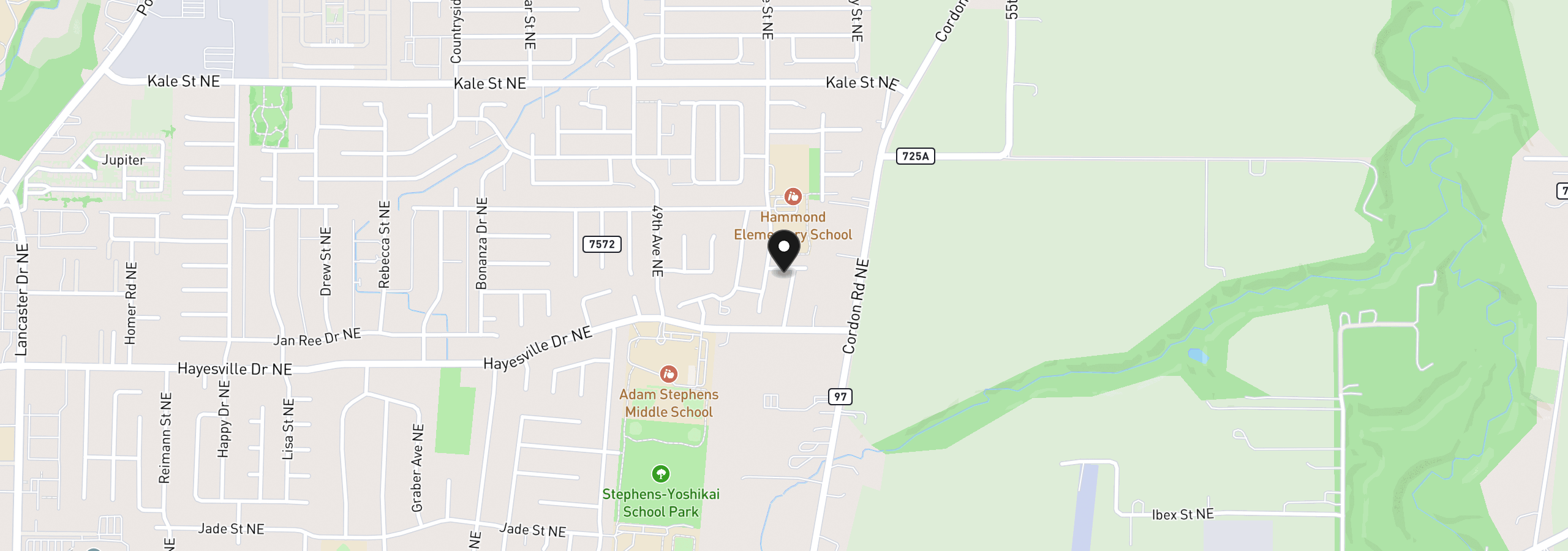 Map showing the location of 4737 Conrad St NE, Salem, OR 97305